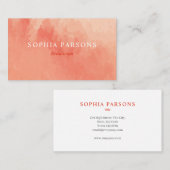 Moderne Waterverf Coralperzik Visitekaartje (Voorkant / Achterkant)