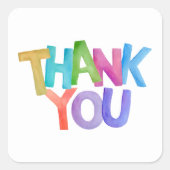 Moderne Waterverf dank u wel Vierkante Sticker (Voorkant)
