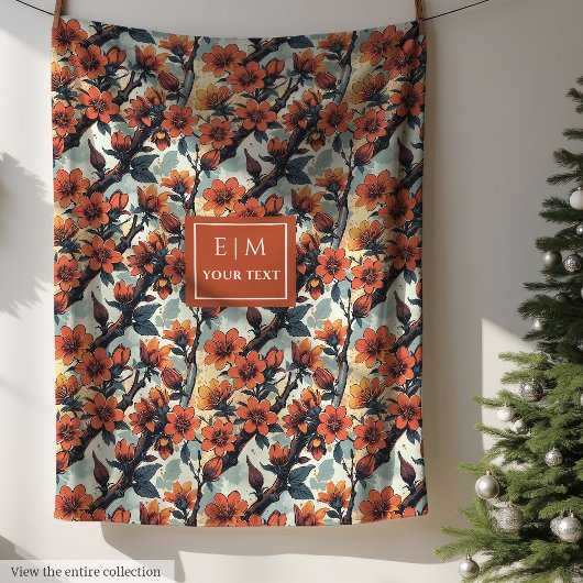 Moderne waterverf deken in salie en koper