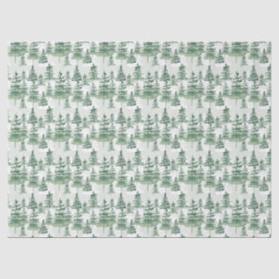 Moderne Waterverf dennenbomen grillige kerst Tissuepapier