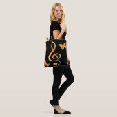 Moderne waterverf, driehoekige gespleten en vlinde tote bag (Op model)