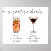 Moderne Waterverf Drinken Bieden Poster (Voorkant)