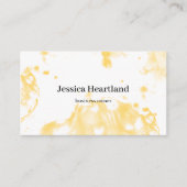 Moderne Waterverf Eenvoudige Gele Bartender Visitekaartje (Voorkant)