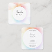 Moderne Waterverf Elegant Script Trendy Sjabloon Vierkante Visitekaartje (Voorkant / Achterkant)