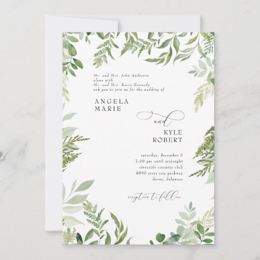 Moderne Waterverf Eucalyptus Beide sets ouders Kaart (Voorkant)