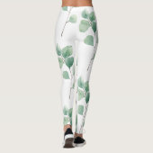 Moderne Waterverf Eucalyptus Green Pattern Leggings (Achterkant)