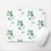 Moderne Waterverf Eucalyptus Green Pattern Muismat (Met muis)