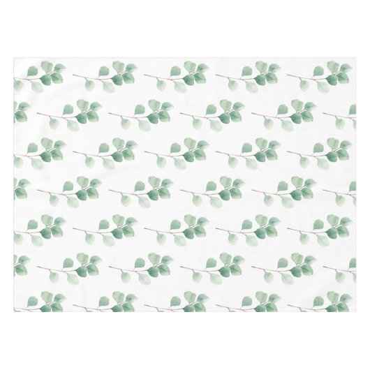 Moderne Waterverf Eucalyptus Green Pattern Tafelkleed (Voorkant (Horizontaal))