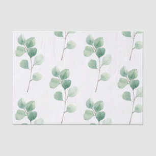 Moderne Waterverf Eucalyptus Green Pattern  Tissuepapier