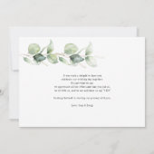 Moderne Waterverf Eucalyptus Greenery Wedding Bedankkaart (Achterkant)
