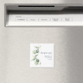 Moderne Waterverf Eucalyptus Script Bruiloft Magneet (Insitu (Vaatwasser))