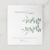 Moderne Waterverf Eucalyptus Script Weddenschap (Buitenkant ongevouwen)