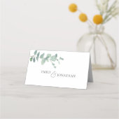 Moderne Waterverf Eucalyptus Script Weddenschap (Achterkant)