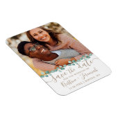 Moderne Waterverf Eucalyptus Vine Foto bruiloft Magneet (Rechterzijde)