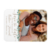 Moderne Waterverf Eucalyptus Vine Foto bruiloft Magneet (Horizontaal)