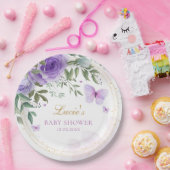 Moderne Waterverf Floral Baby shower Birthday Papieren Bordje (Feest)