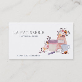 Moderne Waterverf Floral Bakery Pastry Chef Visitekaartje