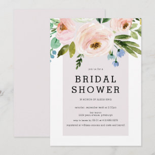 Moderne Waterverf Floral Bridal Shower Kaart
