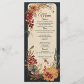 Moderne Waterverf Floral Elegant Bruiloft Menu (Voorkant)