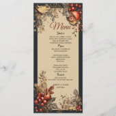 Moderne Waterverf Floral Elegant Bruiloft Menu (Voorkant)