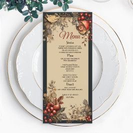 Moderne Waterverf Floral Elegant Bruiloft Menu