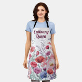 Moderne Waterverf Floral gepersonaliseerd Schort (Gedragen)