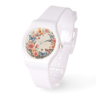 Moderne Waterverf Floral Horloge