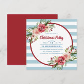 Moderne Waterverf Floral kerstfeest Kaart (Voorkant / Achterkant)