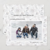 Moderne Waterverf Floral-kerstkaarten met foto's Feestdagenkaart (Voorkant / Achterkant)