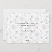 Moderne Waterverf Floral-kerstkaarten met foto's Feestdagenkaart (Achterkant)