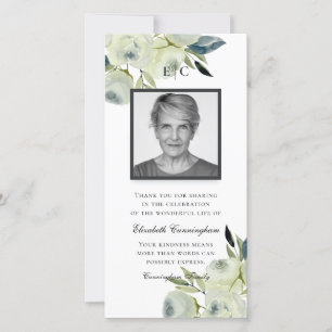 Moderne Waterverf "Floral Memorial" Bedankkaart