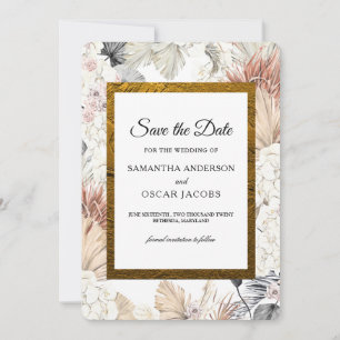 Moderne Waterverf Floral Orchid Gold Lijst Save The Date