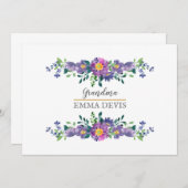 Moderne waterverf floral script elegant oma save the date (Voorkant / Achterkant)