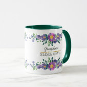 Moderne waterverf floral script elegant oma Tw Mok (Voorkant rechts)