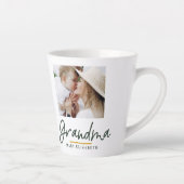 Moderne waterverf floral script oma foto latte mok (Rechts)