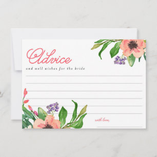 Moderne Waterverf Floral Vrijgezellenfeest Advice  Advieskaart