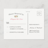 Moderne Waterverf Floral Wedding RSVP Briefkaart (Achterkant)