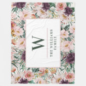 Moderne waterverf florale elegant fleece deken (Voorkant)