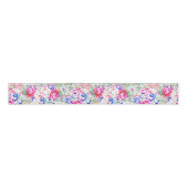 Moderne waterverf florale en gouddriehoeken grosgrain lint (Voorkant)