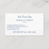 Moderne waterverf florale klantenloyaliteitspunch visitekaartje (Achterkant)