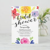 Moderne Waterverf Flowers Bridal Shower Kaart (Staand voorkant)