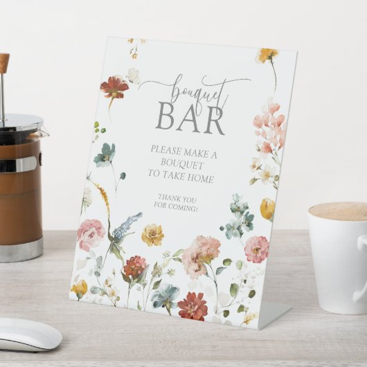 Moderne Waterverf Flowers Douche Boeket Bar Reclamebord Met Voetstuk (Insitu)