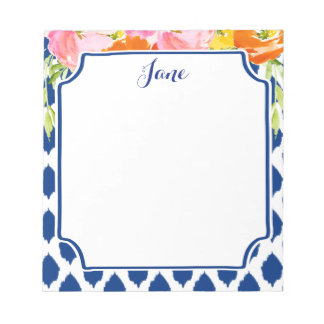 Moderne Waterverf Flowers Notitieblok