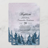 Moderne Waterverf Forest Blue Invitation Kaart (Voorkant / Achterkant)