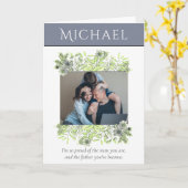 Moderne Waterverf Foto Echtgenoot Vaderdag Kaart (Gele Bloem)