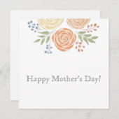 Moderne Waterverf Gele Floral Moederdag (Voorkant / Achterkant)