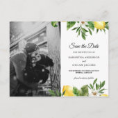 Moderne Waterverf gele leemten en leder Aankondigingskaart (Voorkant)