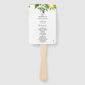 Moderne Waterverf gele leemten en leder Handwaaier (Voorkant)