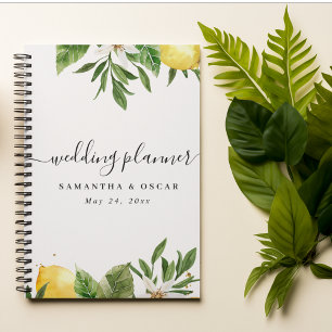 Moderne Waterverf gele leemten en leder Planner