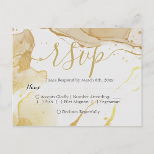 Moderne Waterverf Gold RSVP-Briefkaart Briefkaart